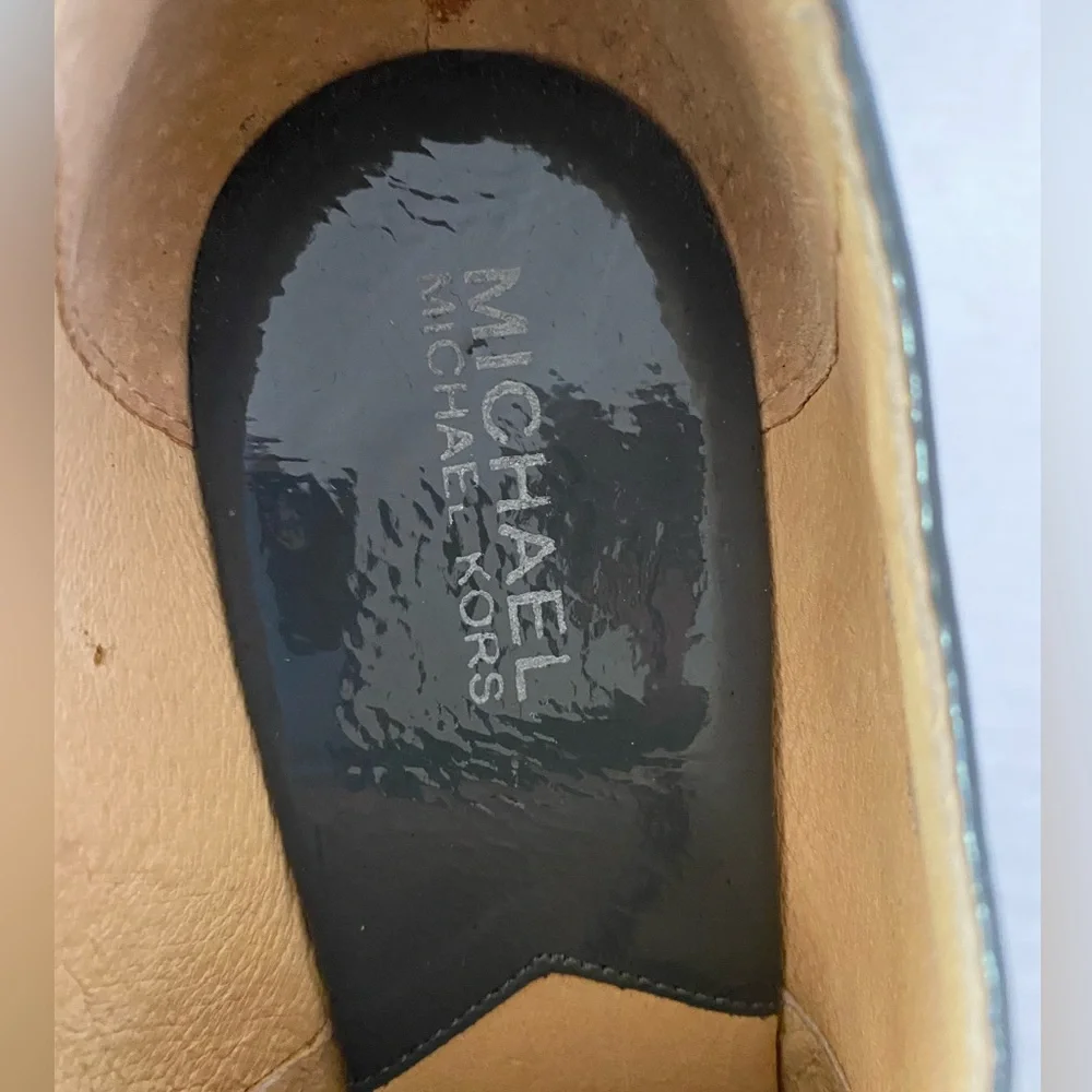 Micheal Micheal Kors grey patent leather lace up platform spectators - Picture 13 of 15